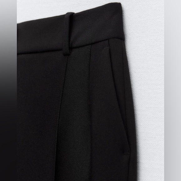 NWT. Zara Black Viscose Blend High-Waisted Trousers. Size L. - Picture 7 of 10